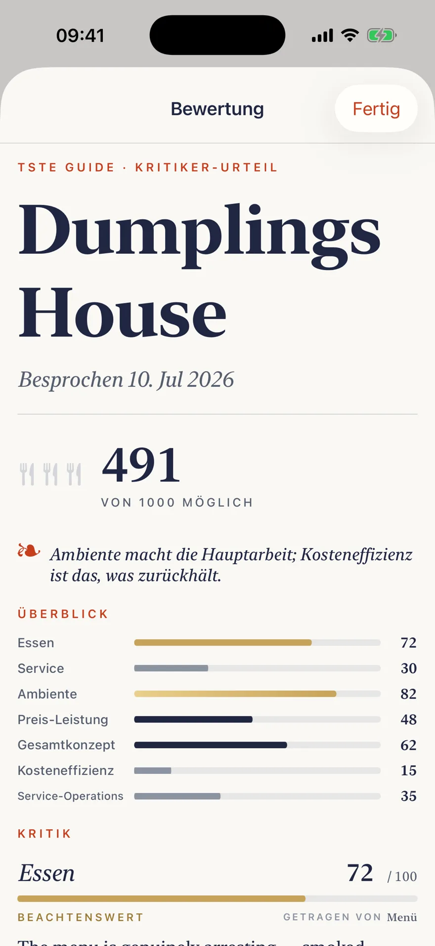 TSTE App: eigenes Restaurant im Chef's Path, Bewertung mit Kategorie-Überblick und Kritik