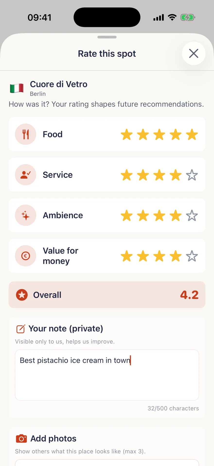 TSTE app: food guide with community ratings